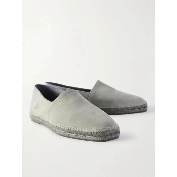 Tom Ford Mens Gray Suede Solid Round Toe Slip On Barnes Espadrilles Shoes Size 9 - Picture 10 of 11